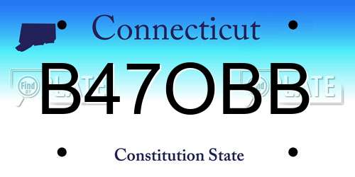 B47OBB Connecticut License Plate