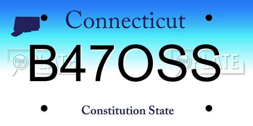 B47OSS Connecticut License Plate