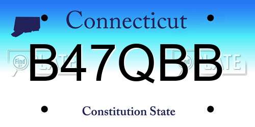 B47QBB Connecticut License Plate