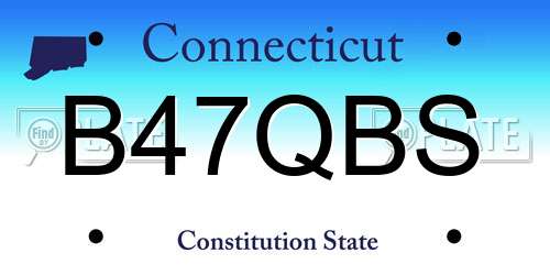 B47QBS Connecticut License Plate