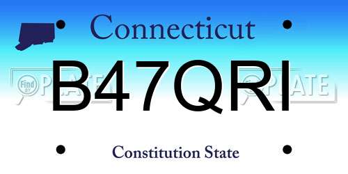 B47QRI Connecticut License Plate