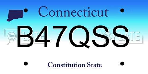 B47QSS Connecticut License Plate
