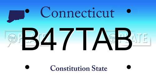 B47TAB Connecticut License Plate