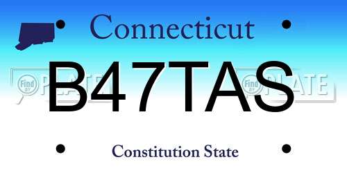 B47TAS Connecticut License Plate