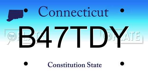 B47TDY Connecticut License Plate