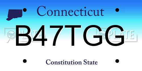 B47TGG Connecticut License Plate