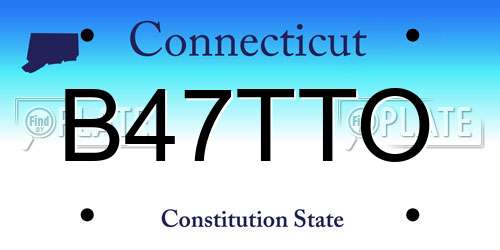 B47TTO Connecticut License Plate