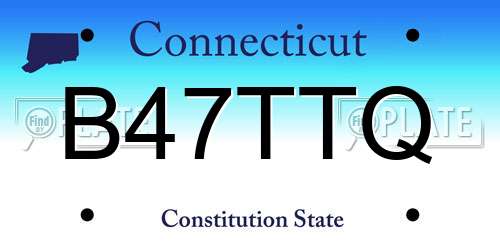 B47TTQ Connecticut License Plate