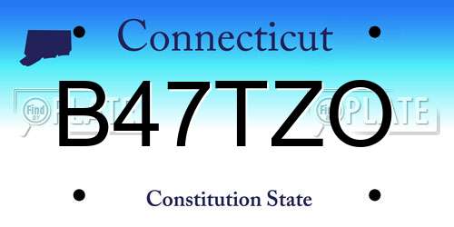 B47TZO Connecticut License Plate
