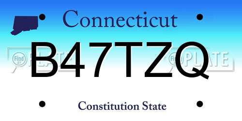 B47TZQ Connecticut License Plate