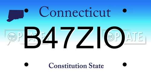B47ZIO Connecticut License Plate