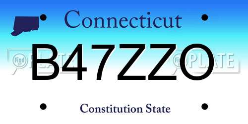 B47ZZO Connecticut License Plate