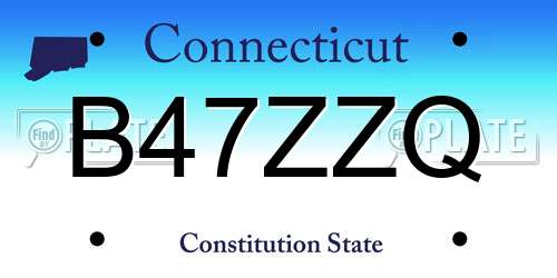 B47ZZQ Connecticut License Plate