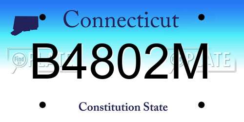 B4802M Connecticut License Plate