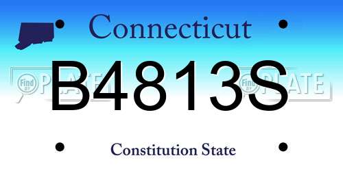 B4813S Connecticut License Plate