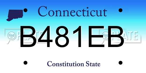 B481EB Connecticut License Plate
