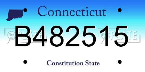 B482515 Connecticut License Plate