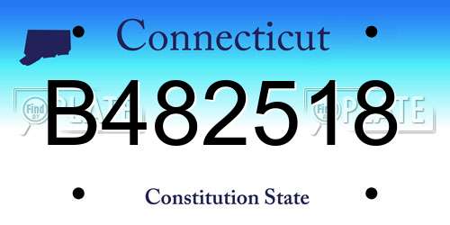 B482518 Connecticut License Plate