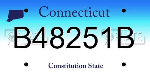 B48251B Connecticut License Plate