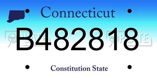 B482818 Connecticut License Plate