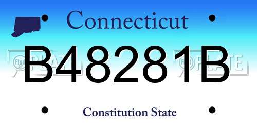 B48281B Connecticut License Plate
