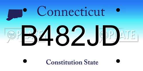 B482JD Connecticut License Plate