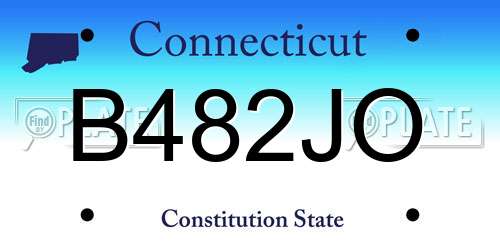 B482JO Connecticut License Plate