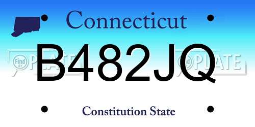 B482JQ Connecticut License Plate