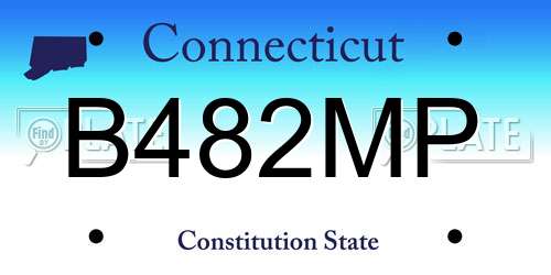 B482MP Connecticut License Plate