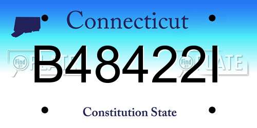 B48422I Connecticut License Plate