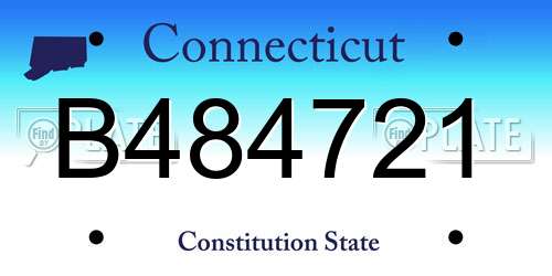 B484721 Connecticut License Plate