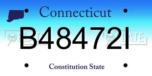 B48472I Connecticut License Plate