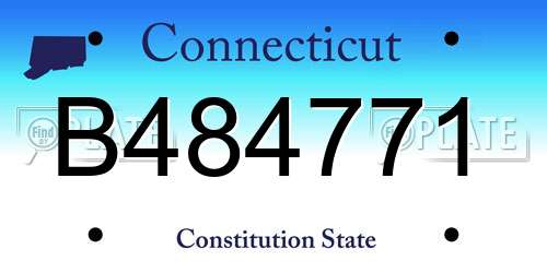 B484771 Connecticut License Plate