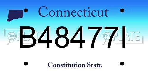B48477I Connecticut License Plate