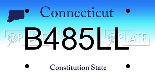 B485LL Connecticut License Plate