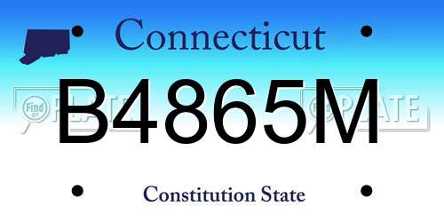 B4865M Connecticut License Plate