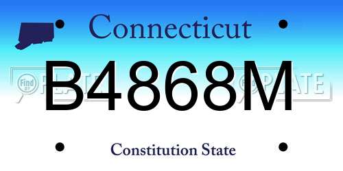 B4868M Connecticut License Plate