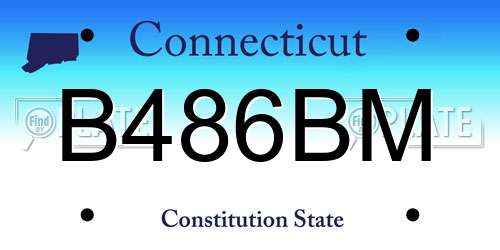 B486BM Connecticut License Plate