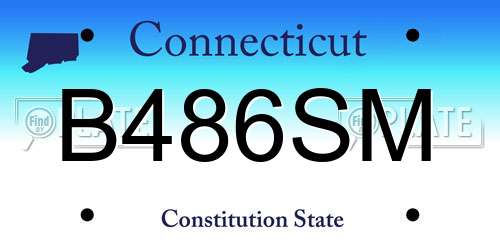 B486SM Connecticut License Plate