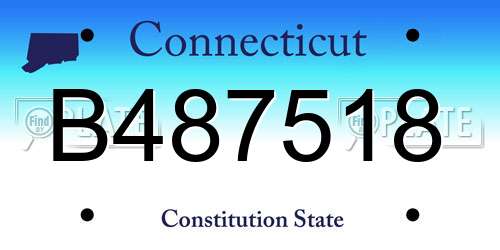 B487518 Connecticut License Plate