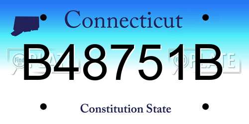 B48751B Connecticut License Plate