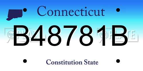 B48781B Connecticut License Plate