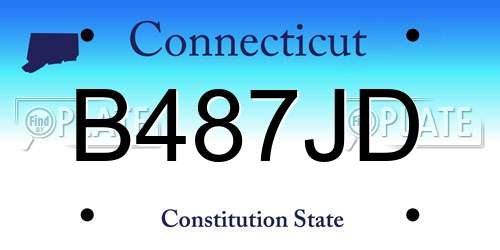 B487JD Connecticut License Plate