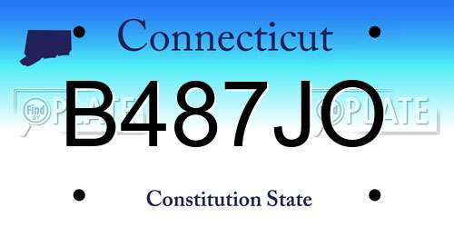B487JO Connecticut License Plate