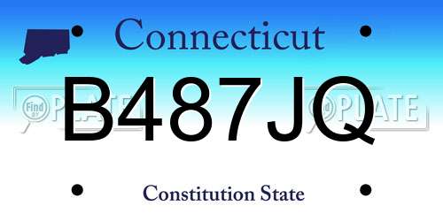 B487JQ Connecticut License Plate