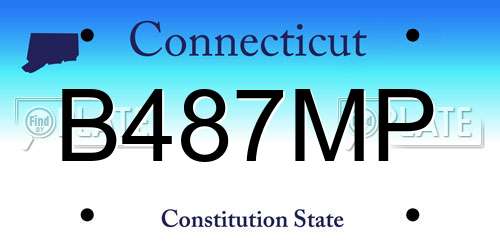 B487MP Connecticut License Plate