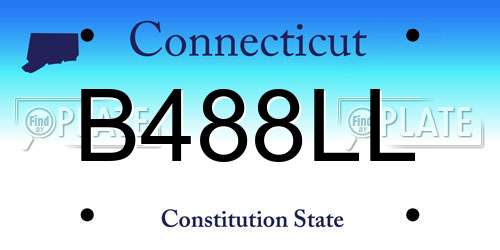 B488LL Connecticut License Plate