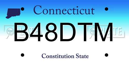 B48DTM Connecticut License Plate