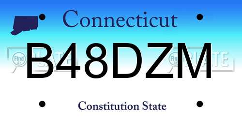 B48DZM Connecticut License Plate