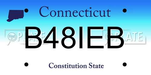 B48IEB Connecticut License Plate
